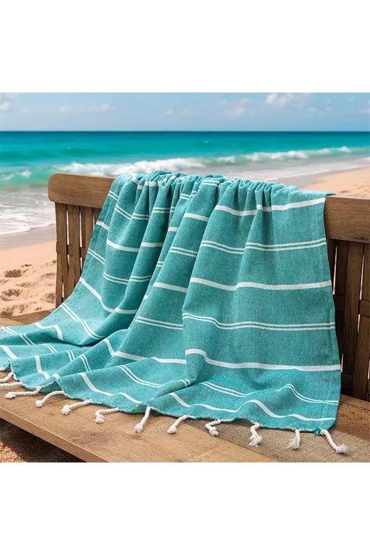 LINO Pestemal Παρεό Veliu 90x180 Πετρόλ