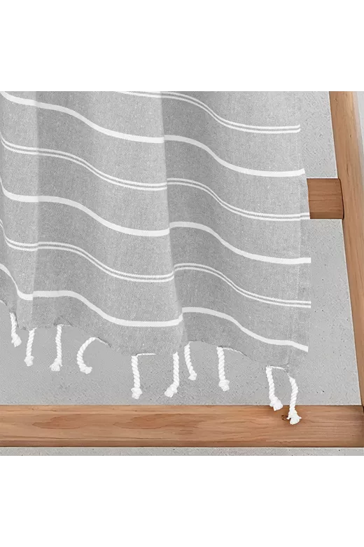 LINO Pestemal Παρεό Veliu 90x180 Γκρι