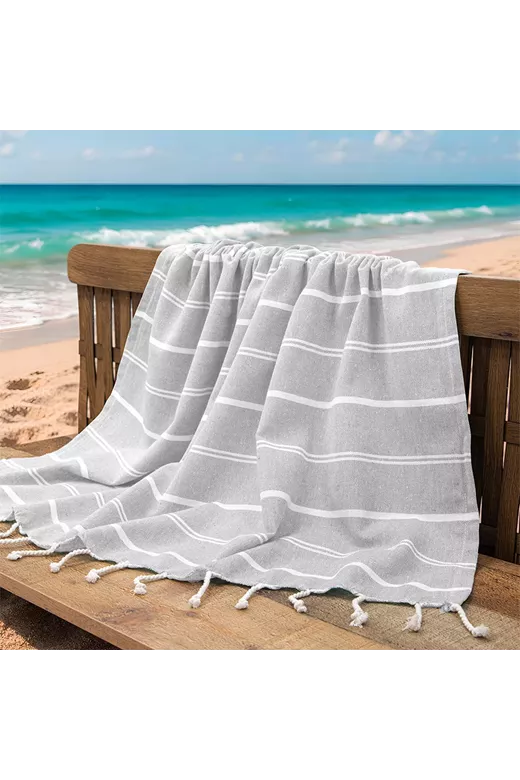 LINO Pestemal Παρεό Veliu 90x180 Γκρι