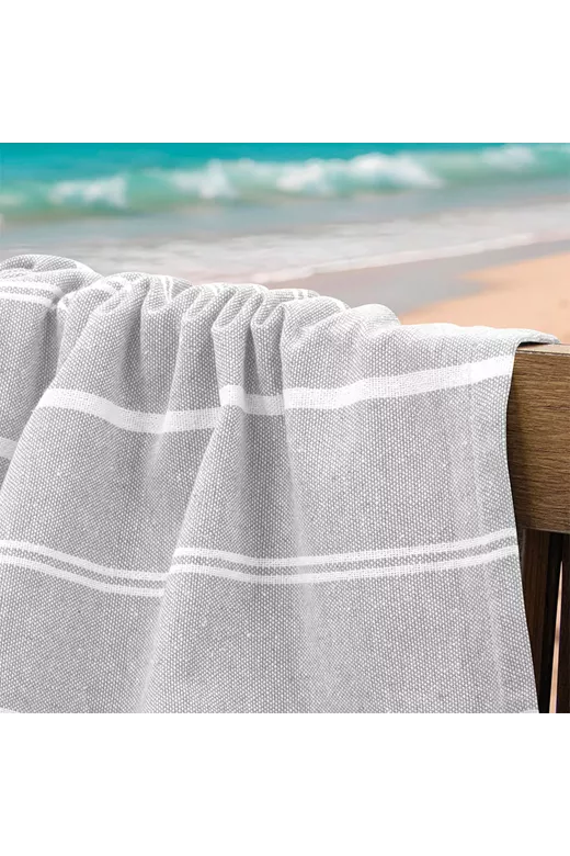 LINO Pestemal Παρεό Veliu 90x180 Γκρι