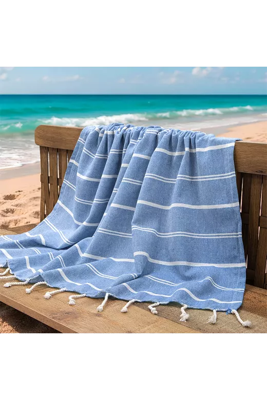 LINO Pestemal Παρεό Veliu 90x180 Γαλάζιο