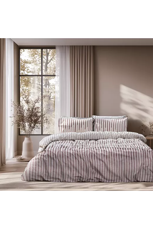 LINO Σετ Παπλωματοθήκη Μονή (170x250) Elan Μπεζ