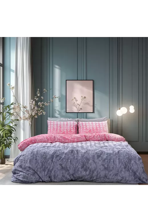 LINO Σετ Παπλωματοθήκη Υπέρδιπλη (230X250) Nuda Ροζ