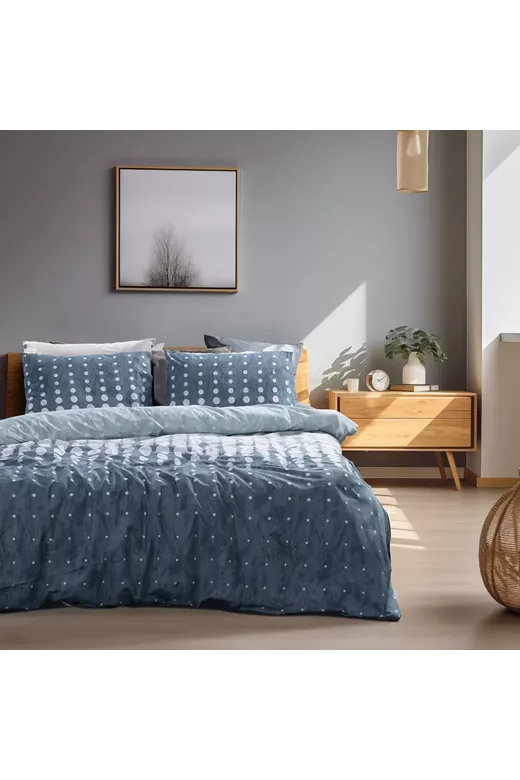 LINO Σετ Παπλωματοθήκη Μονή (170x250) Nuda Πετρόλ