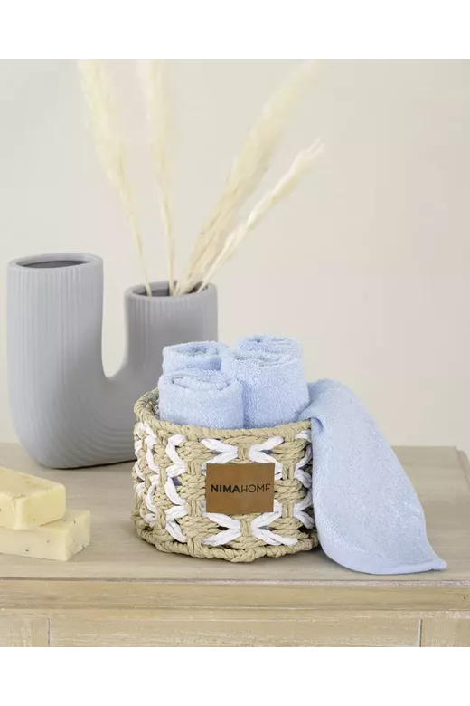 Καλαθάκι με σετ λαβέτες Bamboo Calm - Petrol