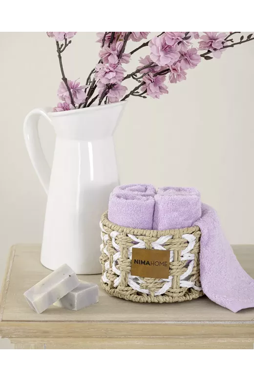 Καλαθάκι με σετ λαβέτες Bamboo Calm - Pink