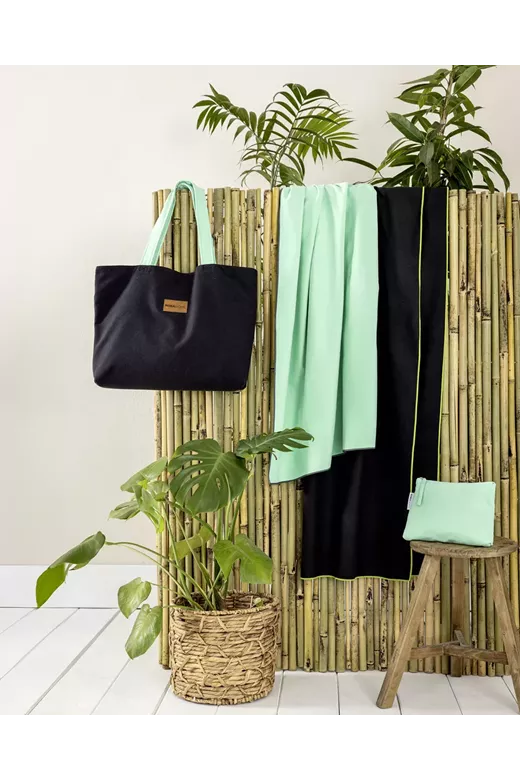 Τσάντα Θαλάσσης διπλής όψης Riva - Black / Emerald