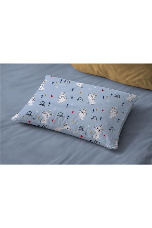 Μαξιλαροθήκη Εμπριμέ kids Rabbit Garden 584 50X70 Sky Blue 100% Cotton