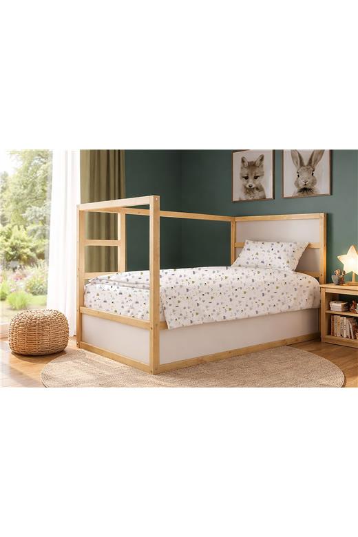 Σεντόνια Εμπριμέ Σετ 2 τεμ kids Whimsical Mountainside 588 160X240 White-Grey 100% Cotton