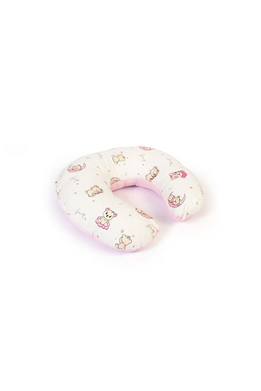 Μαξιλάρι Θηλασμού bebe Bear's Nest 04 60x50x15 White-Pink 100% Cotton