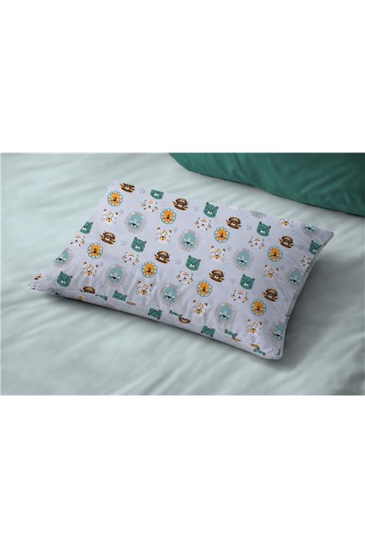 Μαξιλαροθήκη Εμπριμέ bebe Big Cats 28 35X45 Light Aqua 100% Cotton
