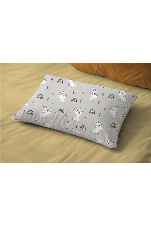 Μαξιλαροθήκη Εμπριμέ bebe Rabbit Garden 586 35X45 Grey 100% Cotton
