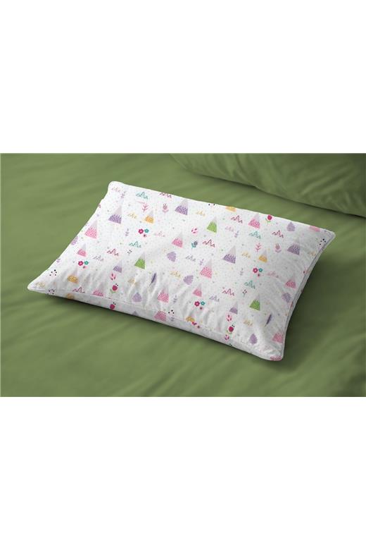 Μαξιλαροθήκη Εμπριμέ kids Whimsical Mountainside 587 50X70 White-Pastel Lilac 100% Cotton