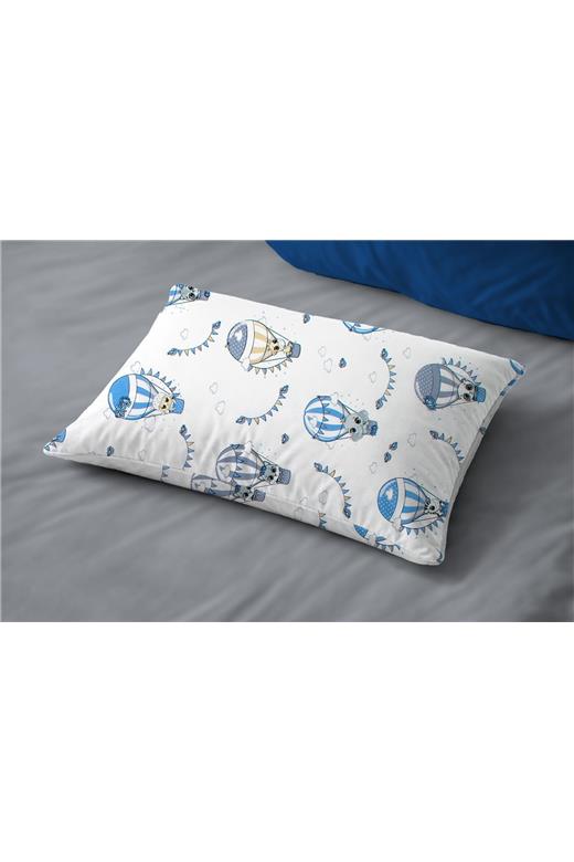 Μαξιλαροθήκη Εμπριμέ kids The Floating Zoo 596 50X70 White-Blue 100% Cotton