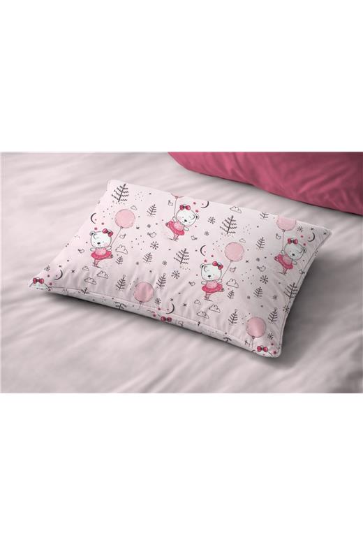 Μαξιλαροθήκη Εμπριμέ kids Ballerina Bear 598 50X70 Pink 100% Cotton