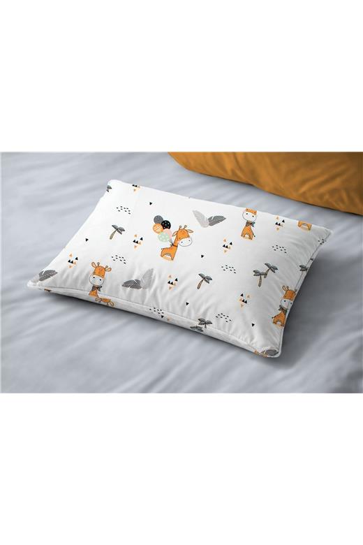 Μαξιλαροθήκη Εμπριμέ kids Giraffe 599 50X70 White-Orange 100% Cotton