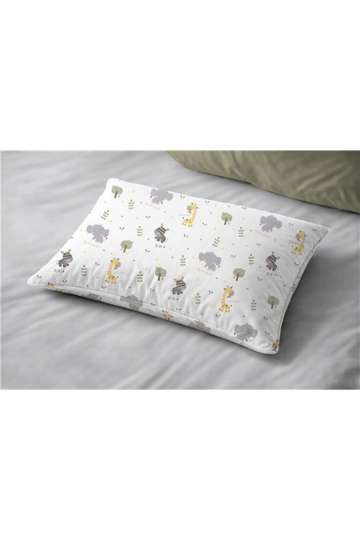 Μαξιλαροθήκη Εμπριμέ kids Happy Safari 713 50X70 White-Grey 100% Cotton