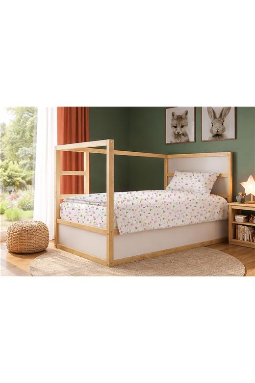Σεντόνια Εμπριμέ Σετ 2 τεμ kids Whimsical Mountainside 587 160X240 White-Pastel Lilac 100% Cotton