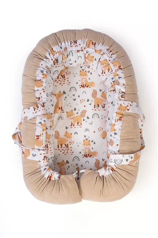 Φωλιά Ύπνου bebe Cute Fox 02 85x60x15 White-Beige 100% Cotton