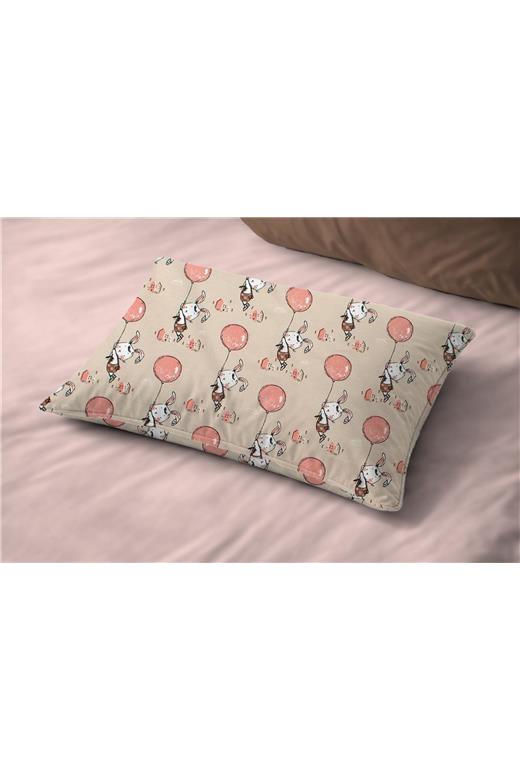 Μαξιλαροθήκη Εμπριμέ bebe Floating Bunny 714 35X45 Beige-Salmon 100% Cotton