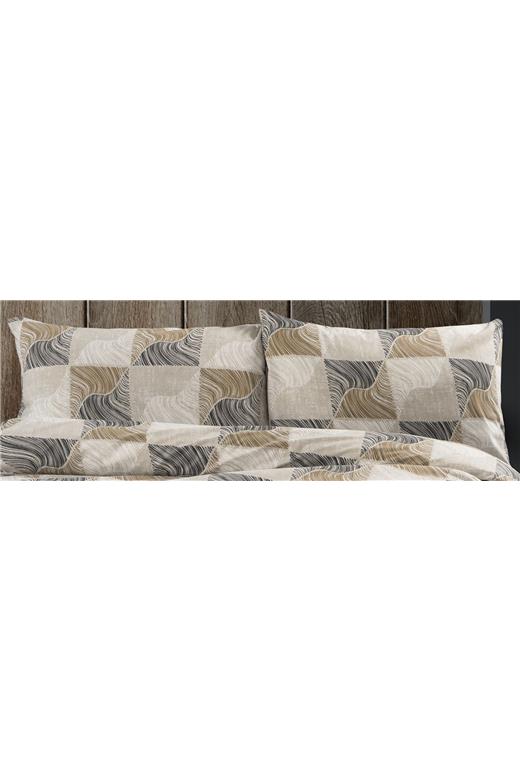 Μαξιλαροθήκη Εμπριμέ Κλεοπάτρα 609 50X70 Beige-Black 70/30 Cott/Pol
