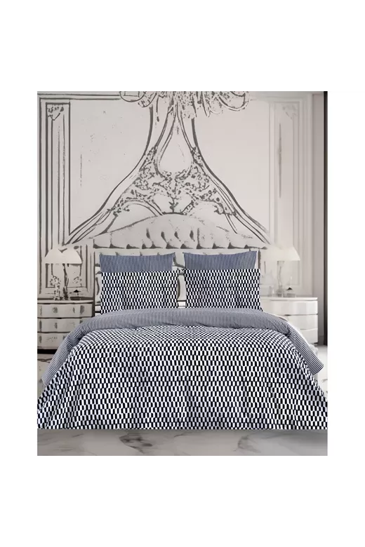 CHECK ΚΟΥΒΕΡΛΙ 220Χ240CM 2*50Χ70CM  144ΤC 100%COTTON
