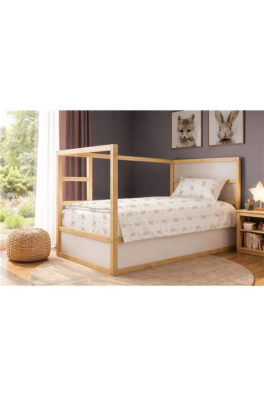 Σεντόνια Εμπριμέ Σετ 2 τεμ kids Newborn Bear 716 160x240 White-Beige 100% Cotton