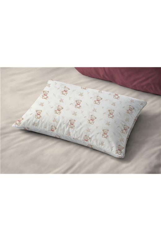 Μαξιλαροθήκη Εμπριμέ kids Newborn Bear 716 50x70 White-Beige 100% Cotton