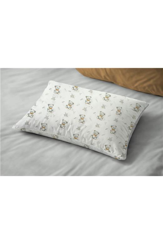Μαξιλαροθήκη Εμπριμέ kids Newborn Bear 717 50x70 White-Grey 100% Cotton