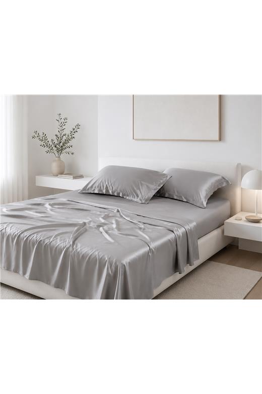 Σετ σεντόνια bamboo 300TC (270cm x 290cm) ανοιχτό γκρί 