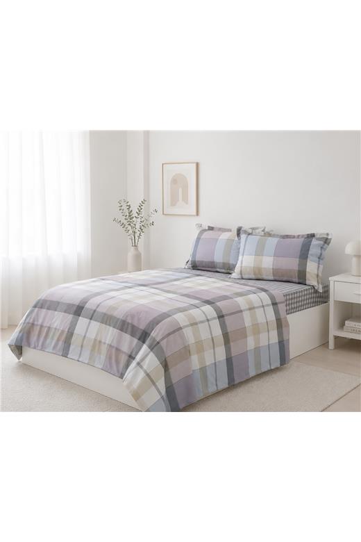 Σετ σεντόνια βαμβακερά 200TC (160cm x 200cm + 35cm) grid