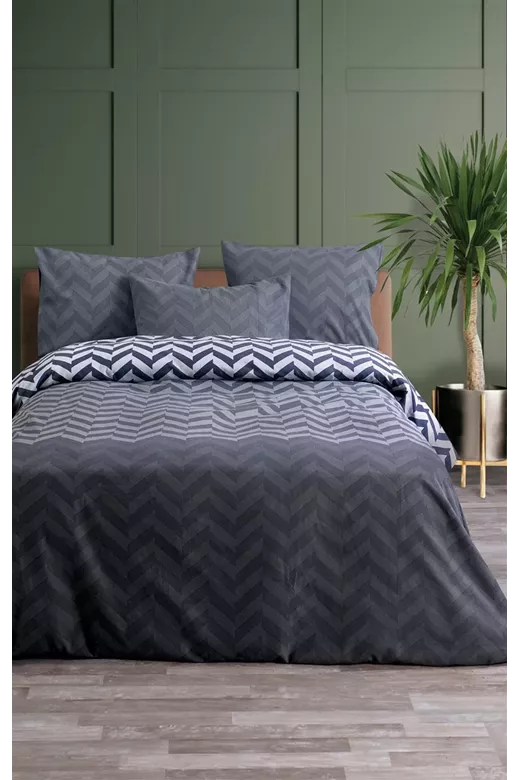 ΣΕΤ ΣΕΝΤ KING FLAT ZIC ZAC 2 (GREY) FLANNEL 2*260X280CM 2*50X70CM 100% COTTON FLANNEL