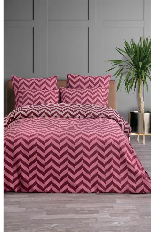 ΣΕΤ ΣΕΝΤ KING FITTED ZIC ZAC 1 (RED) FLANNEL 260X280CM  180x200+40CM 2*50Χ70CM 100%COTTON FLANNEL
