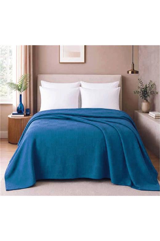 Κουβέρτα Πικέ Μονή (180X240)  Mcdecor Indigo - MCDECOR