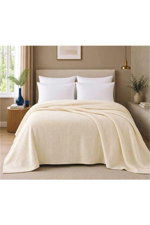 Κουβέρτα Πικέ Υπέρδιπλη (240X260)  Mcdecor Cream - MCDECOR