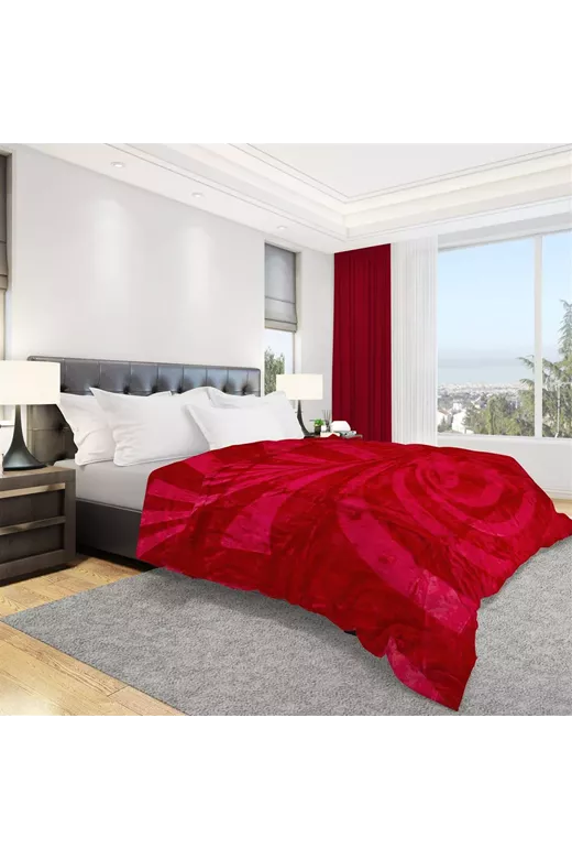 ΚΟΥΒΕΡΤΑ  ΑΝΑΓΛΥΦΗ  160X220 ΚΟΚΚΙΝΟ Polyester