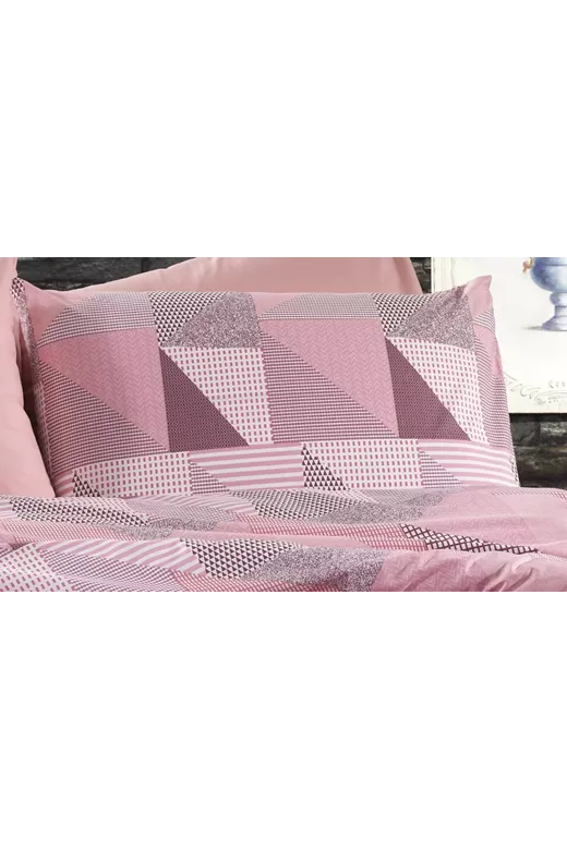 ΜΑΞΙΛΑΡΟΘΗΚΗ ΕΜΠΡΙΜΕ Geometrical 331 50X70 Pink-Salmon Flannel cotton 100%