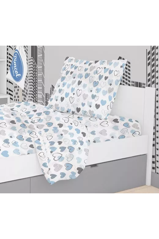 ΜΑΞΙΛΑΡΟΘΗΚΗ ΕΜΠΡΙΜΕ kids Hearts 08 50X70 Blue Cotton 100%