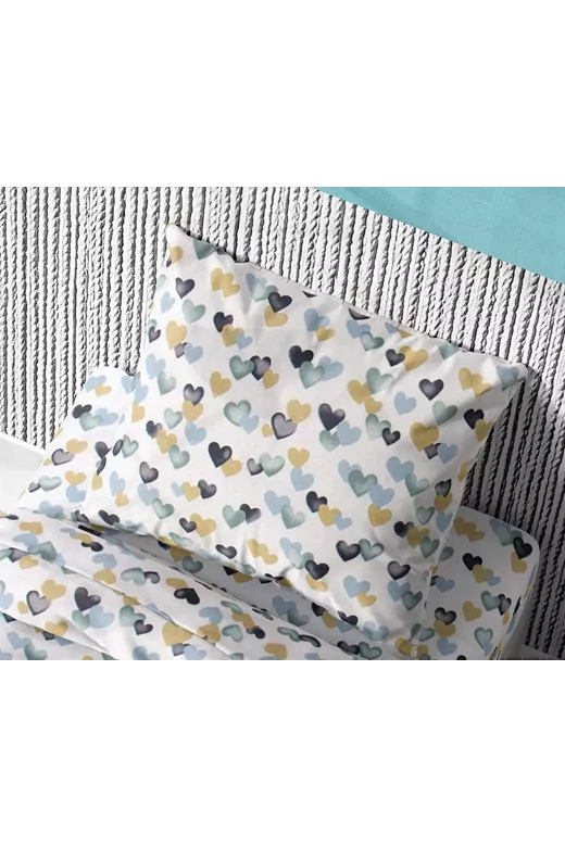 ΜΑΞΙΛΑΡΟΘΗΚΗ ΕΜΠΡΙΜΕ kids Hearts 11 50X70 Grey-Green Cotton 100%