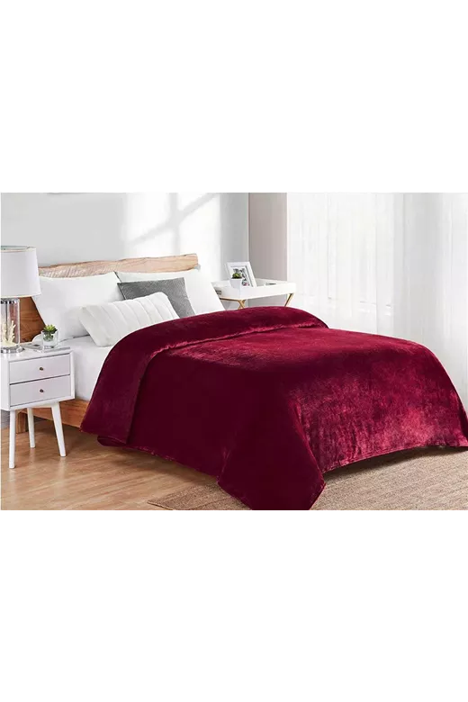 ΚΟΥΒΕΡΤΑ CORAL FLEECE Polyester 160X220 Μονόχρωμη 04 Bordeaux