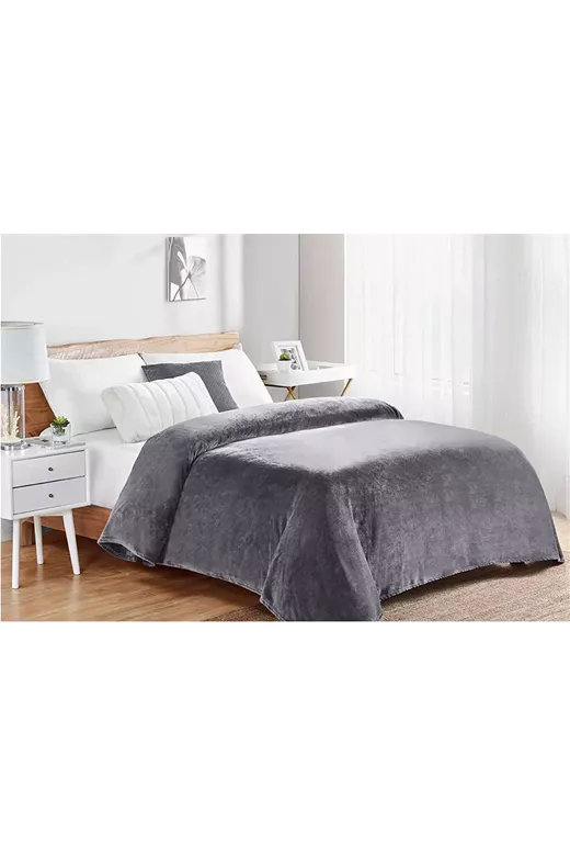 ΚΟΥΒΕΡΤΑ CORAL FLEECE Polyester 160X220 Μονόχρωμη 06 Grey