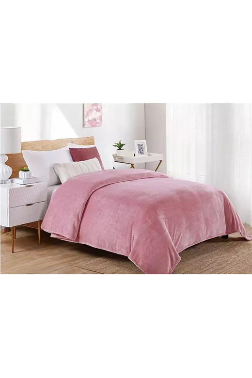 ΚΟΥΒΕΡΤΑ CORAL FLEECE Polyester 220X240 Μονόχρωμη 01 Cashmere Pink