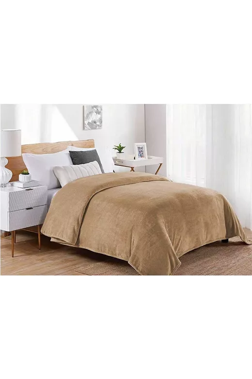 ΚΟΥΒΕΡΤΑ CORAL FLEECE Polyester 220X240 Μονόχρωμη 02 Beige