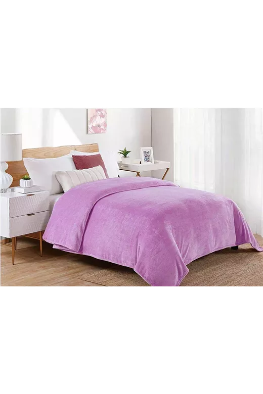 ΚΟΥΒΕΡΤΑ CORAL FLEECE Polyester 220X240 Μονόχρωμη 05 Lila