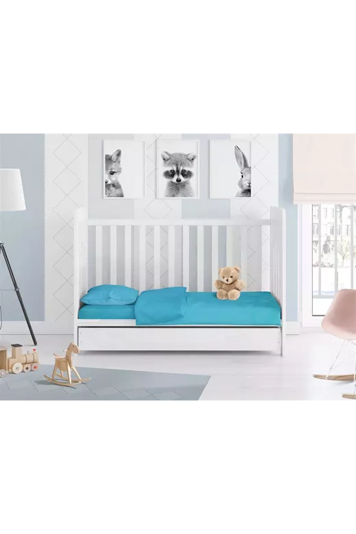 ΠΑΠΛΩΜΑ bebe Solid 493 120X160 Turquoise Cotton 100%