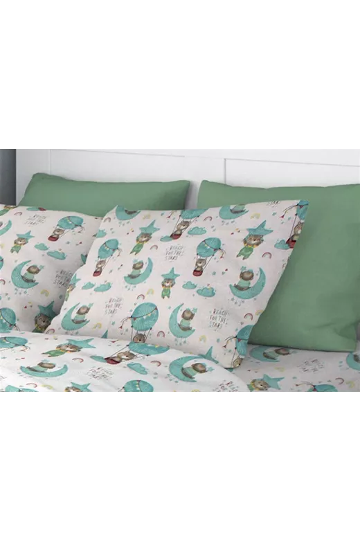 ΜΑΞΙΛΑΡΟΘΗΚΗ ΕΜΠΡΙΜΕ kids Reach the stars 192 50X70 Green Cotton 100%