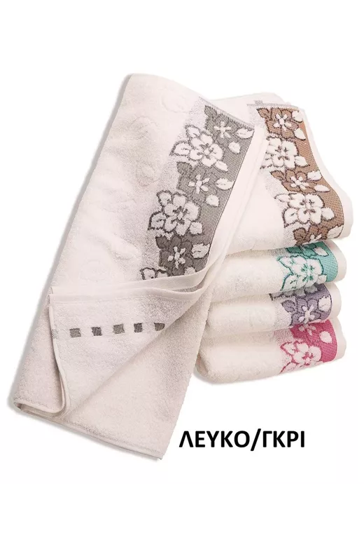 ΠΕΤΣΕΤΑ ΖΑΚΑΡ ZERO TWIST ΕΡΑΤΩ 70X140 ΛΕΥΚΟ/ΓΚΡΙ Cotton 100%