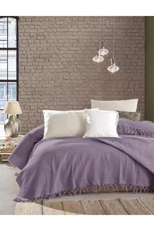 ΚΟΥΒΕΡΤΑ ΠΙΚΕ Dobby 220Χ240 Purple Cotton 100%