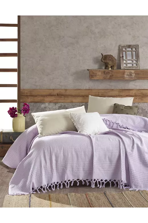 ΚΟΥΒΕΡΤΑ ΠΙΚΕ Dobby 220Χ240 Lila Cotton 100%