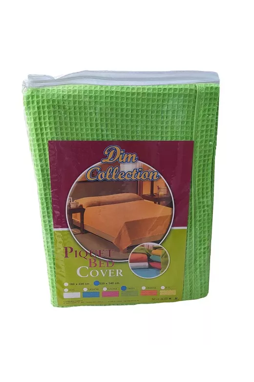 ΚΟΥΒΕΡΤΑ ΠΙΚΕ 220Χ240 με φάσα περιμετρικά Green Cotton 100%